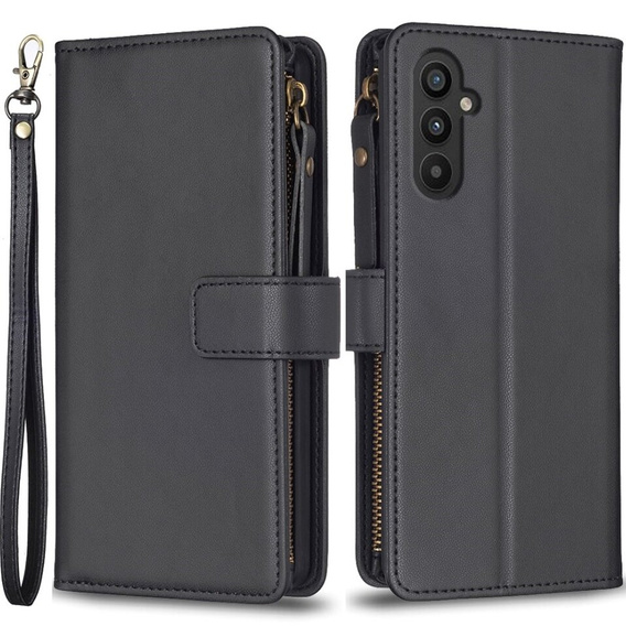 Θήκη με πτερύγιο για Samsung Galaxy A25 5G, Wallet Zipper Pocket, μαύρη