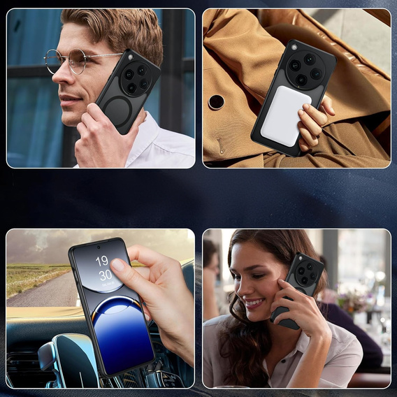 Θήκη για Oppo Find X8 Pro, για MagSafe, ERBORD Μatt Case, μαύρη