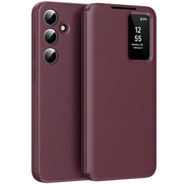 Αναδιπλούμενη θήκη για Samsung Galaxy S25, Smart View Wallet, μπορντό