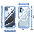 Θήκη για iPhone 16 Plus, Shockproof, με γυαλί, για MagSafe, μπλε