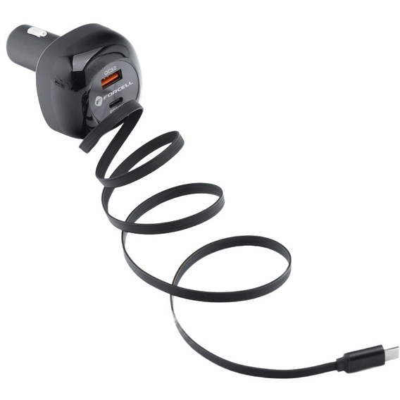 Φορτιστής αυτοκινήτου Forcell F-Energy Alu με καλώδιο USB-C 75 W