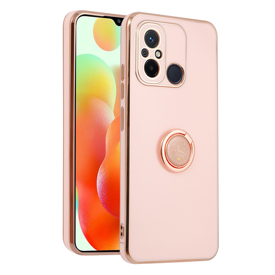 Θήκη για Xiaomi Redmi 12C, Electro Ring, ροζ rose gold