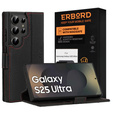 Δερμάτινη θήκη για Samsung Galaxy S25 Ultra, ERBORD LeatherWallet, μαύρη