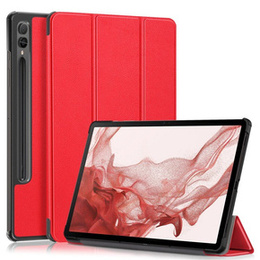 Θήκη για Samsung Galaxy Tab S9 Plus, Smartcase με χώρο για γραφίδα, κόκκινη
