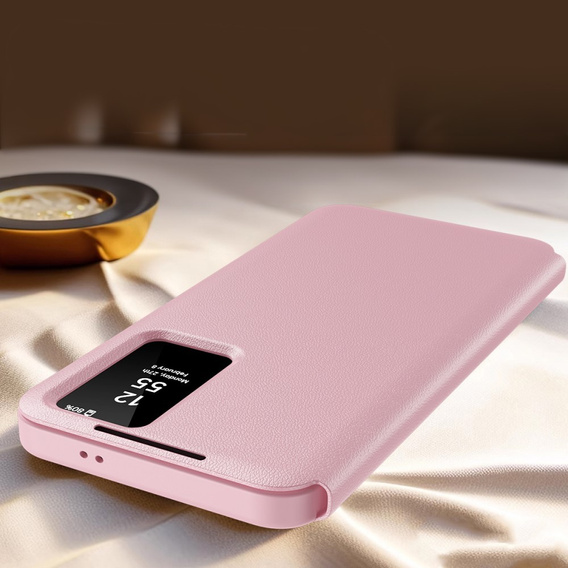 Αναδιπλούμενη θήκη για Samsung Galaxy S23 Ultra, Smart View Wallet, ροζ