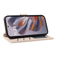 θήκη πτερύγιο για Motorola Edge 50 Neo / Motorola ThinkPhone 25, Rhombus Crossbody Leather, μπεζ