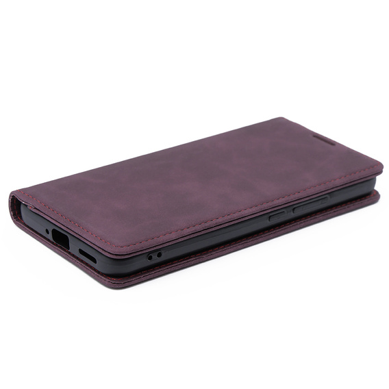 Θήκη για Xiaomi 13T / 13T Pro, ERBORD Vintage, πορτοφόλι με πτερύγιο, κόκκινη