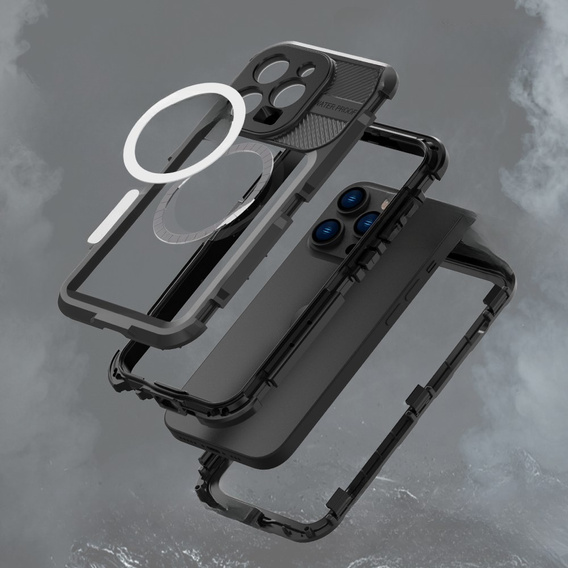 Αδιάβροχη θήκη IP68 για iPhone 14 Pro Max, SHELLBOX MagSafe, μαύρη