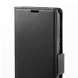 Θήκη για Realme 12 Pro 5G / 12 Pro+ 5G, ERBORD Glossy Litchi, πορτοφόλι με πτερύγιο, μαύρη