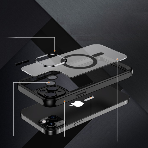 Θήκη για iPhone 15 Plus, ERBORD Impact Guard, MagSafe, μαύρη