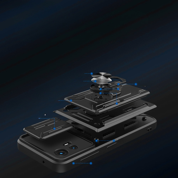Θωρακισμένη θήκη για Motorola Edge 30 Neo 5G, Camera Slide Card Slot, μαύρη