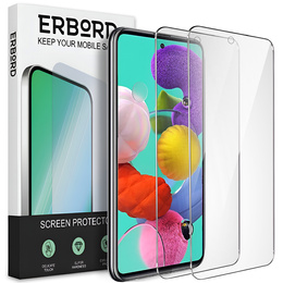 2x Μετριασμένο γυαλί για Samsung Galaxy A51, ERBORD 9H Hard Glass στην οθόνη