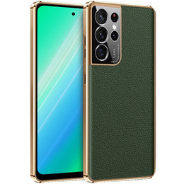 Θήκη για Samsung Galaxy S23 Ultra, Cowhide Leather, πράσινη