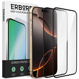 2x Κεραμικό υβριδικό γυαλί ERBORD για iPhone 16 Pro Max