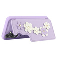 θήκη για Samsung Galaxy A55 5G, Leather Flower Card Slot, μωβ
