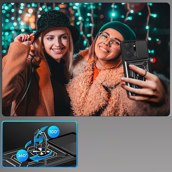 Θήκη για Honor X7a 5G, CamShield Slide, μαύρο