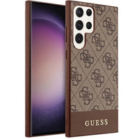 GUESS Θήκη για Samsung Galaxy S23 Ultra, 4G Bottom Stripe, καφέ