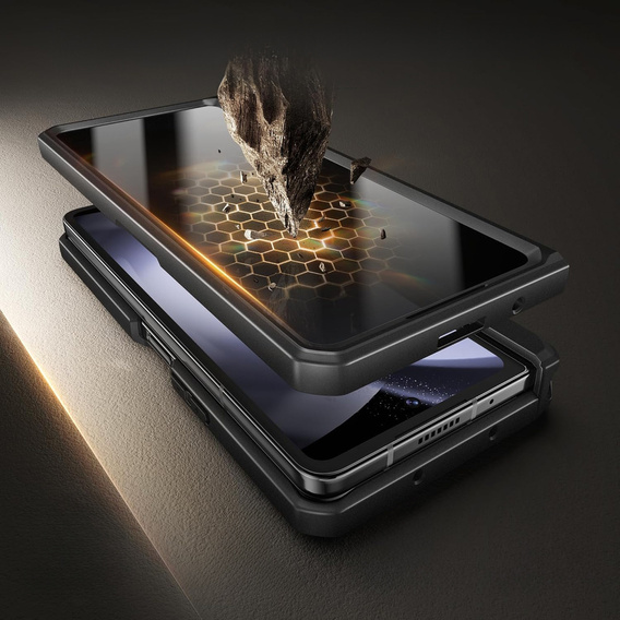 Θήκη για Samsung Galaxy S24 Ultra, Tongate MECH Series με βάση στήριξης, μαύρη