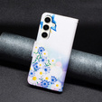 Θήκη με πτερύγιο για Samsung Galaxy S23 FE, Wallet, Butterfly & Flowers λευκή