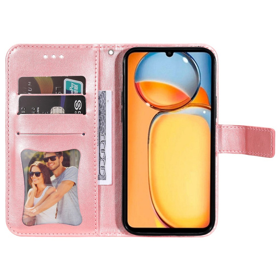 Θήκη με πτερύγιο για Xiaomi Redmi 13C / Poco C65, Mandala Flower, ροζ