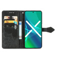 Θήκη με πτερύγιο για Motorola Moto G54 5G, Mandala, μαύρη