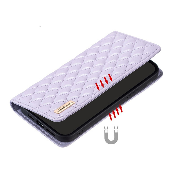 Θήκη με πτερύγιο για Xiaomi Redmi Note 13 Pro 4G, Wallet, BINFEN COLOR, μωβ