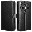 Θήκη με πτερύγιο για Oppo Find X8 Pro, Crazy Horse Wallet, μαύρη