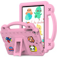 Παιδική θήκη για iPad mini 7.9" 2019/2015/2014/2013/2012 (5/4/3/2/1 gen.), Cute Patterns, με βάση, ροζ
