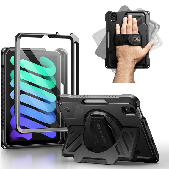 Θήκη Dexnor 360° με λουράκι και θήκη γραφίδας για iPad mini 8.3" 2021 (6η γενιά) / iPad mini 8.3" 2024 (7η γενιά)
