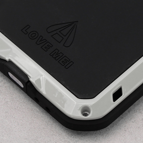 Love Mei Θήκη για iPhone 12 Pro, armored with glass, ασημένια