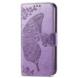 Θήκη με πτερύγιο για Motorola Moto G73 5G, Butterfly, μωβ
