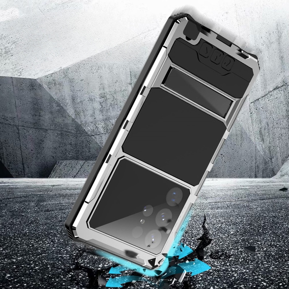 Θήκη για Samsung Galaxy S23 Ultra, R-JUST, θωρακισμένη, ασημί