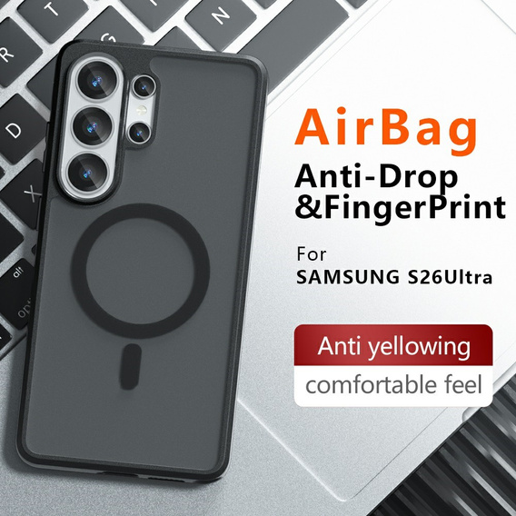 Θήκη Matt Case για MagSafe για Samsung Galaxy S26 Ultra, μαύρη