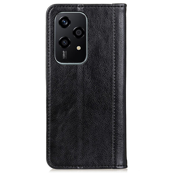 θήκη με πτερύγιο για Honor 200 Lite, Split Leather, μαύρη