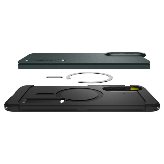 θήκη Spigen για Samsung Galaxy A36 5G, Tough Armor Mag Mag MagSafe, μαύρη + μετριασμένο γυαλί 9H