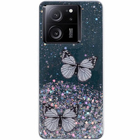 Θήκη για Xiaomi 13T / 13T Pro / Redmi K60 Ultra, Glitter Butterfly, μαύρη