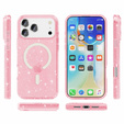Θήκη για iPhone 17 Pro, για MagSafe, glitter, διάφανο ροζ