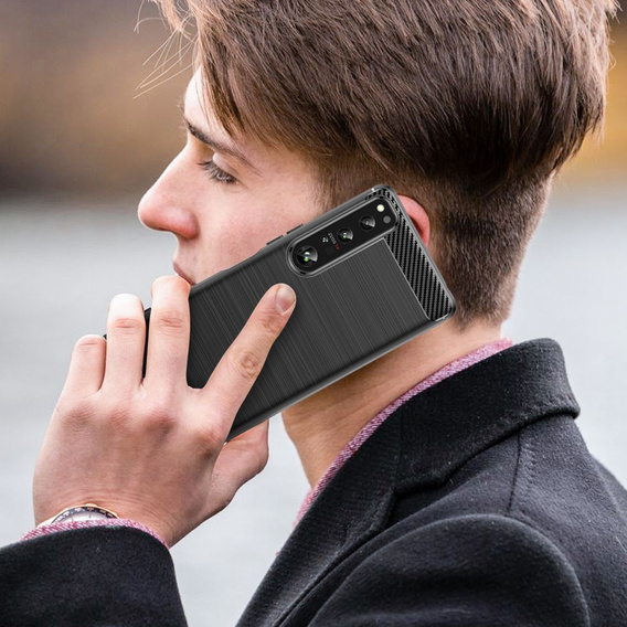 Θήκη για Sony Xperia 1 IV, Carbon, μαύρη