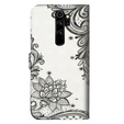 Θήκη με πτερύγιο για Xiaomi Redmi Note 8 Pro, Wallet flowers, λευκή