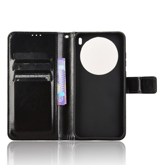 Θήκη με πτερύγιο για Vivo X200 Pro 5G, Crazy Horse Wallet, μαύρη