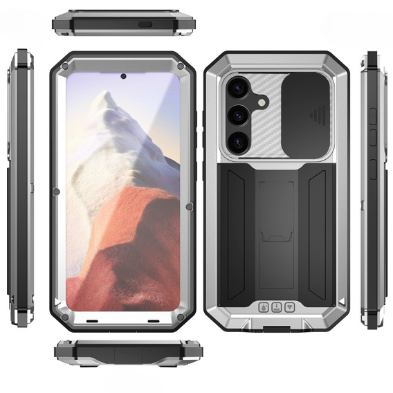 Θωρακισμένη θήκη για Samsung Galaxy S25, R-JUST, ασημένια
