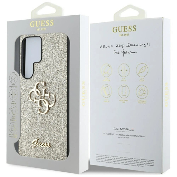 Θήκη GUESS Fixed Glitter Big 4G Logo για Samsung Galaxy S25 Ultra