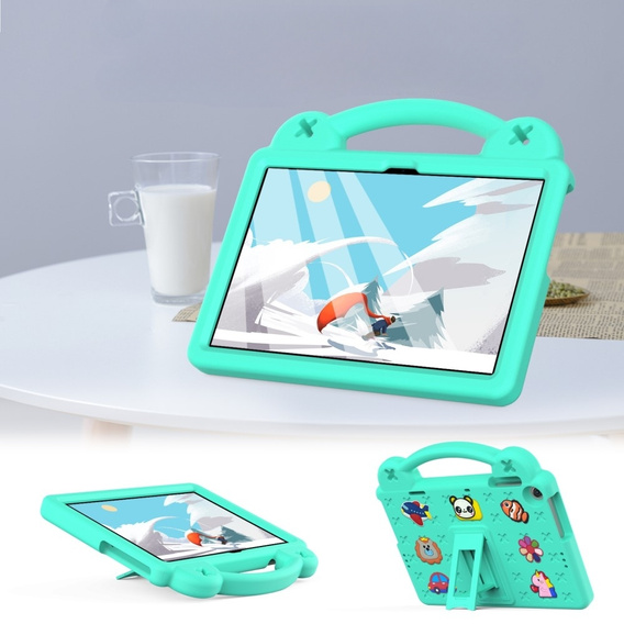 Παιδική θήκη για Lenovo Tab M10 10.1 Gen 3 TB-328FU/TB-328XU, Cute Patterns, με βάση, πράσινη