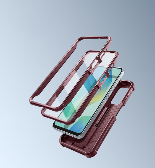 Θωρακισμένη θήκη για Samsung Galaxy A16, Dexnor Full Body (Two Frames), κόκκινη