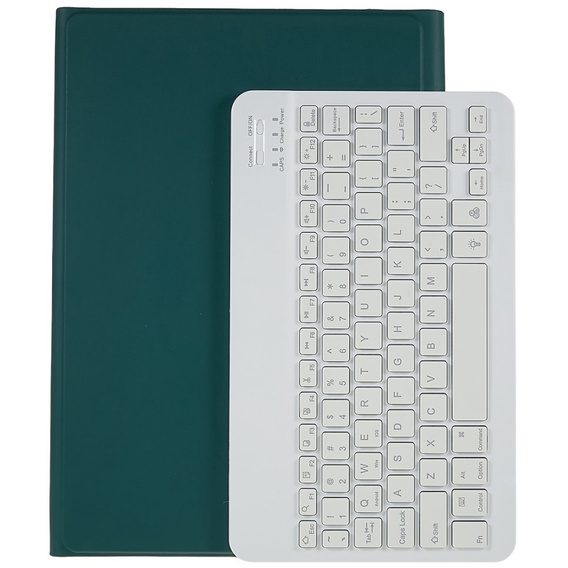 Θήκη + πληκτρολόγιο Galaxy Tab S7+ Plus / S8+ Plus /S7 FE T730 T733, Pen Slot, πράσινη