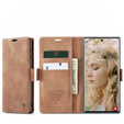 θήκη CASEME για Samsung Galaxy S22 Ultra, Leather Wallet Case, καφέ