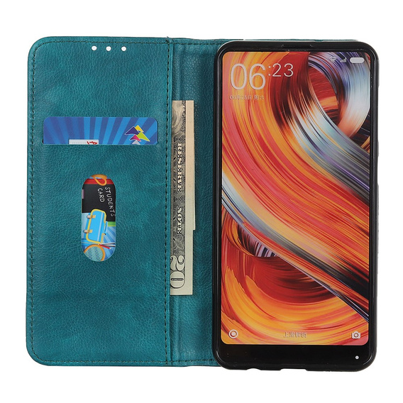 θήκη με πτερύγιο για Xiaomi Poco F7 Pro / F7 Ultra, Split Leather, πράσινη