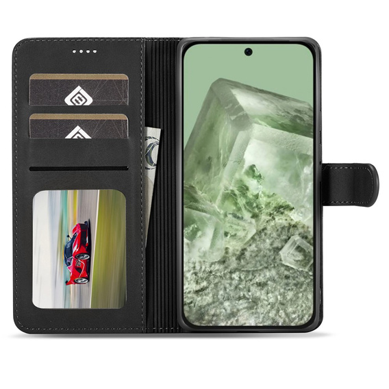 Θήκη με πτερύγιο για Google Pixel 8A, LC.IMEEKE, μαύρη