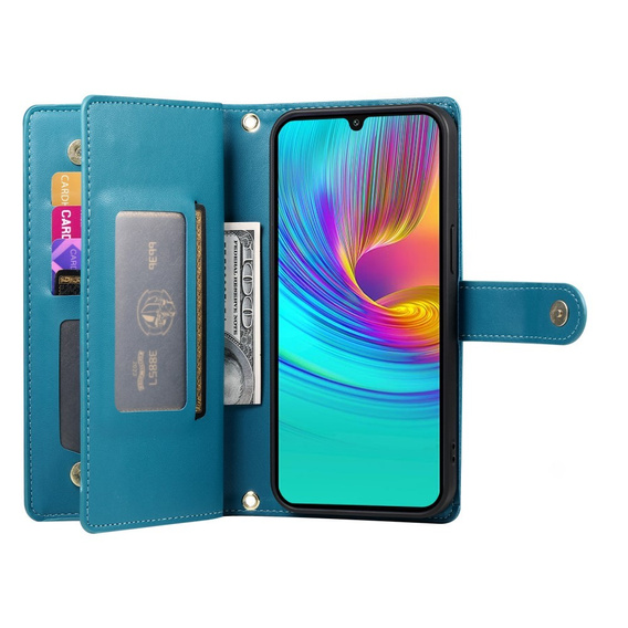 Θήκη με πτερύγιο για Samsung Galaxy A36 5G, Wallet Zipper Pocket, μπλε