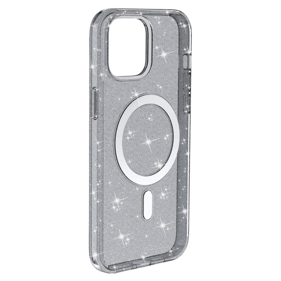 θήκη για iPhone 14 Plus, Glittery, για MagSafe, μαύρη